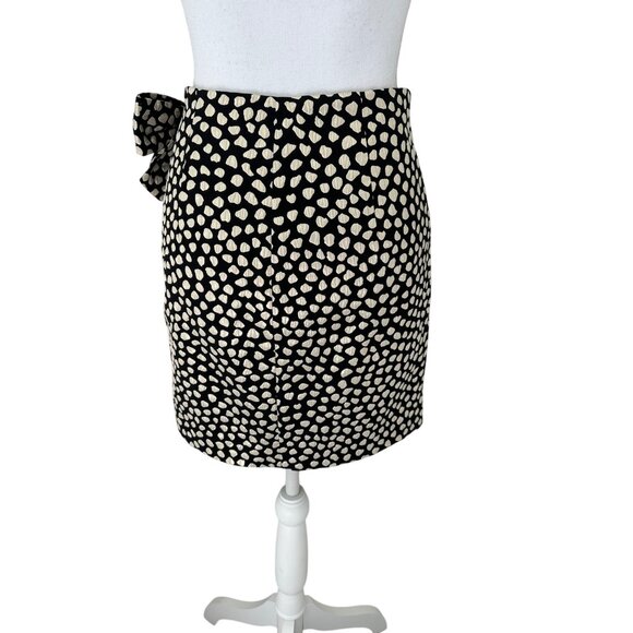 J. Crew Skirt Size 0 Metallic Pebble Print Bow Mini Skirt Black / Gold - Picture 13 of 16